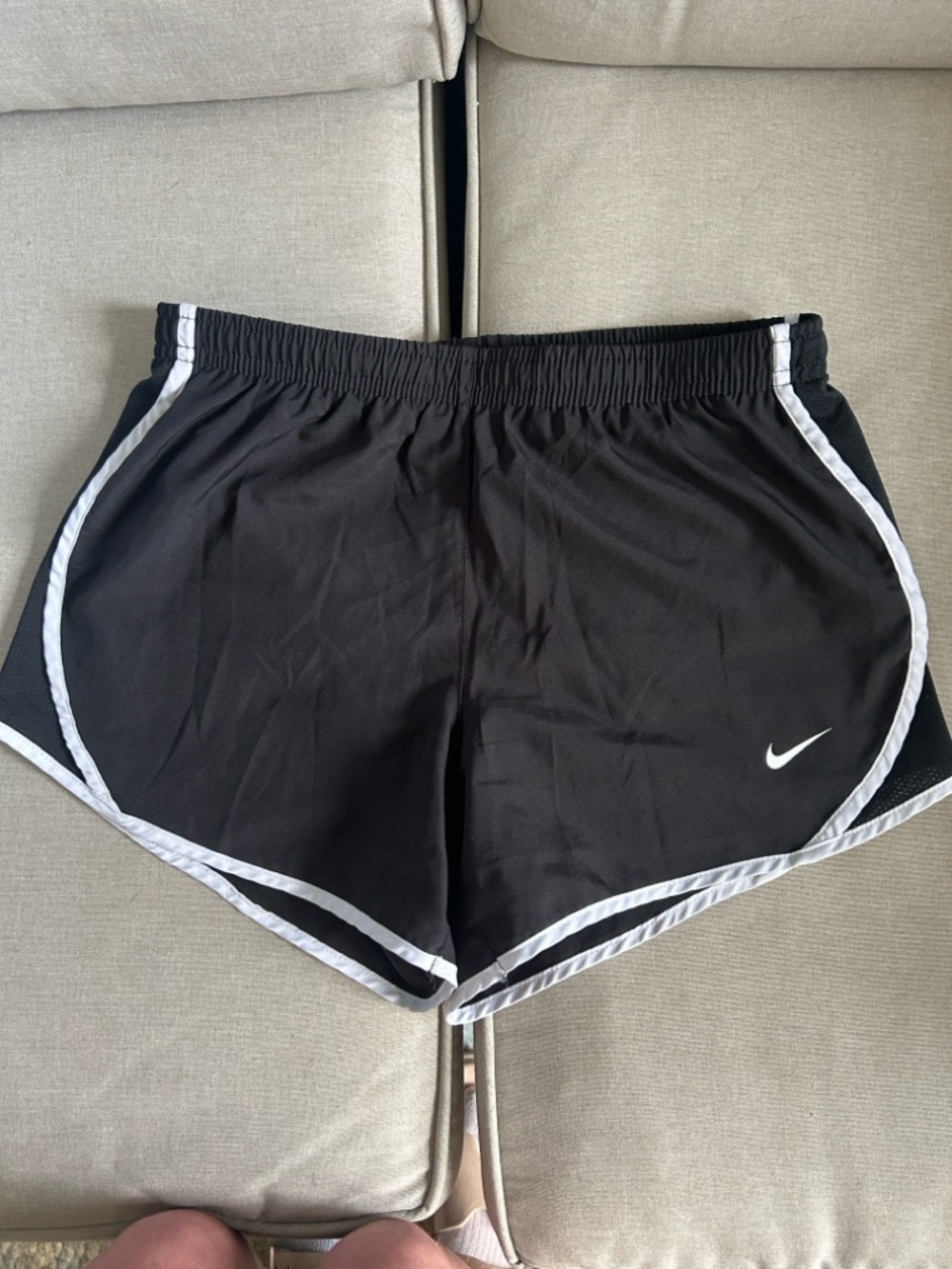 Nike Women’s Black Athletic Shorts with White Trim